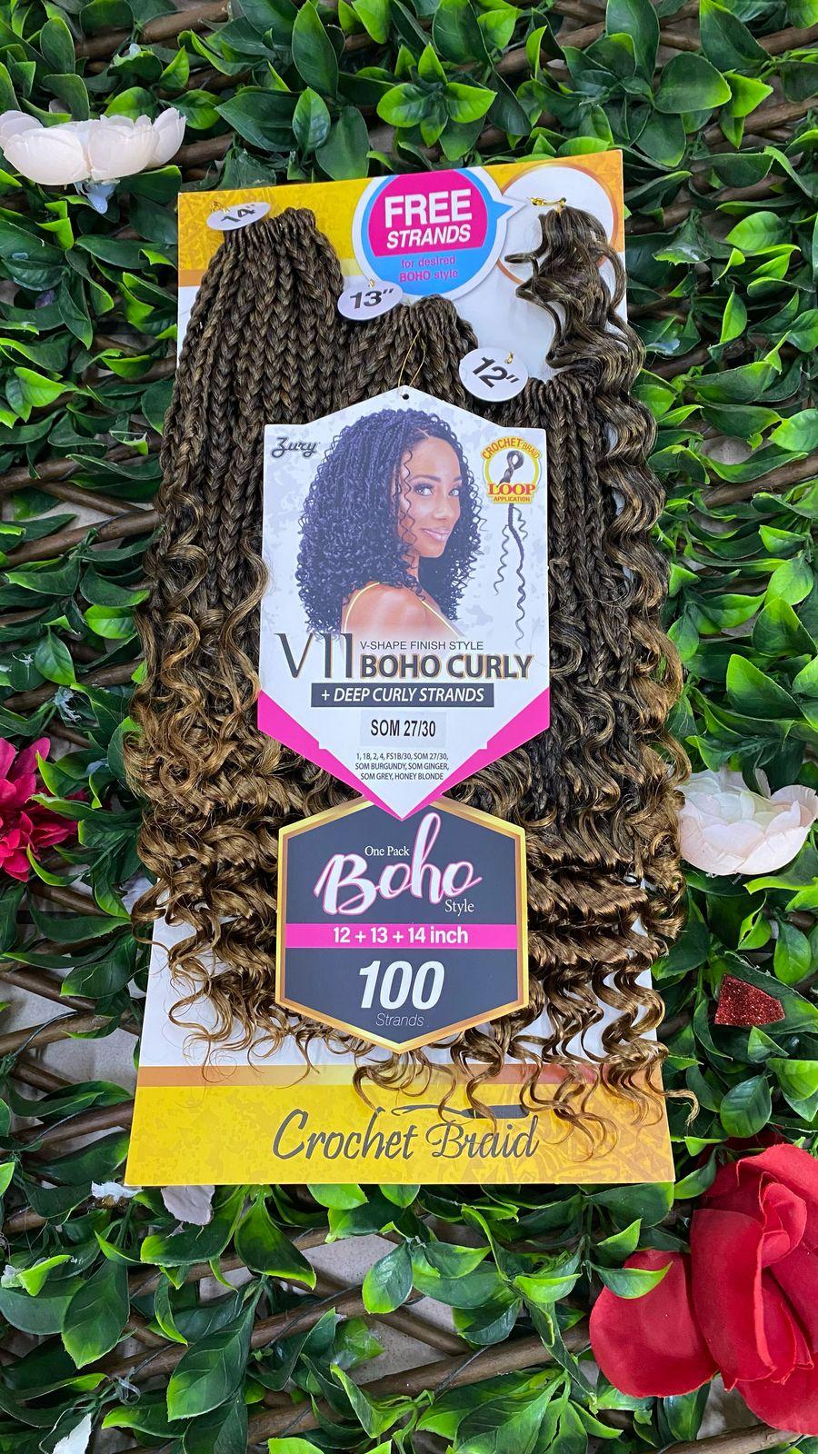 Zury V11 Boho Curly + Deep Curly Strands Crochet Braid