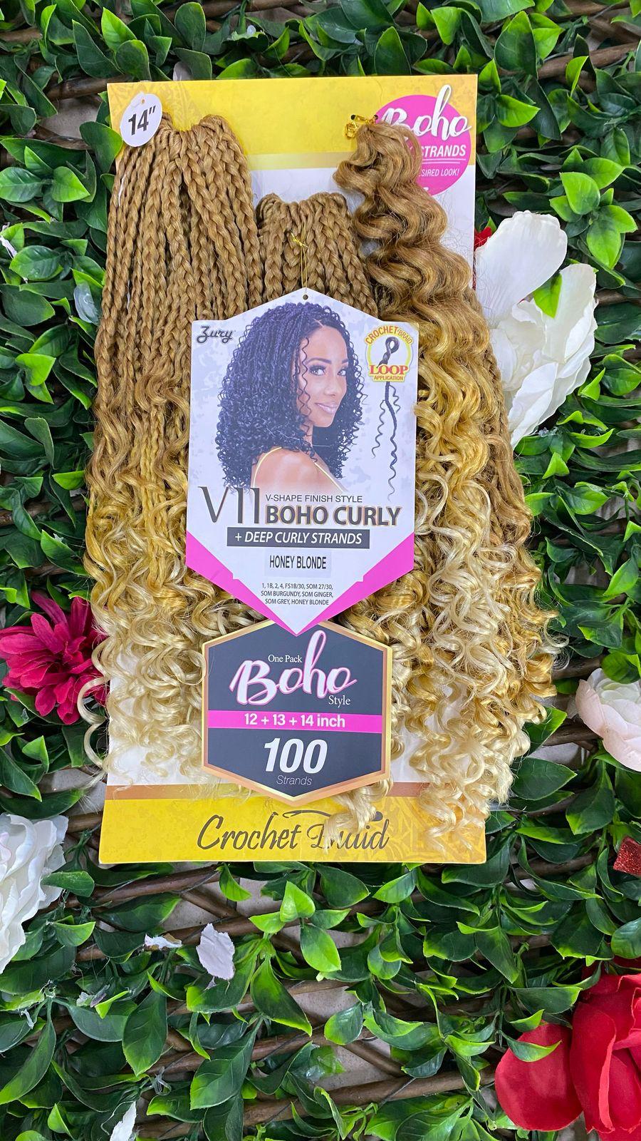 Zury V11 Boho Curly + Deep Curly Strands Crochet Braid