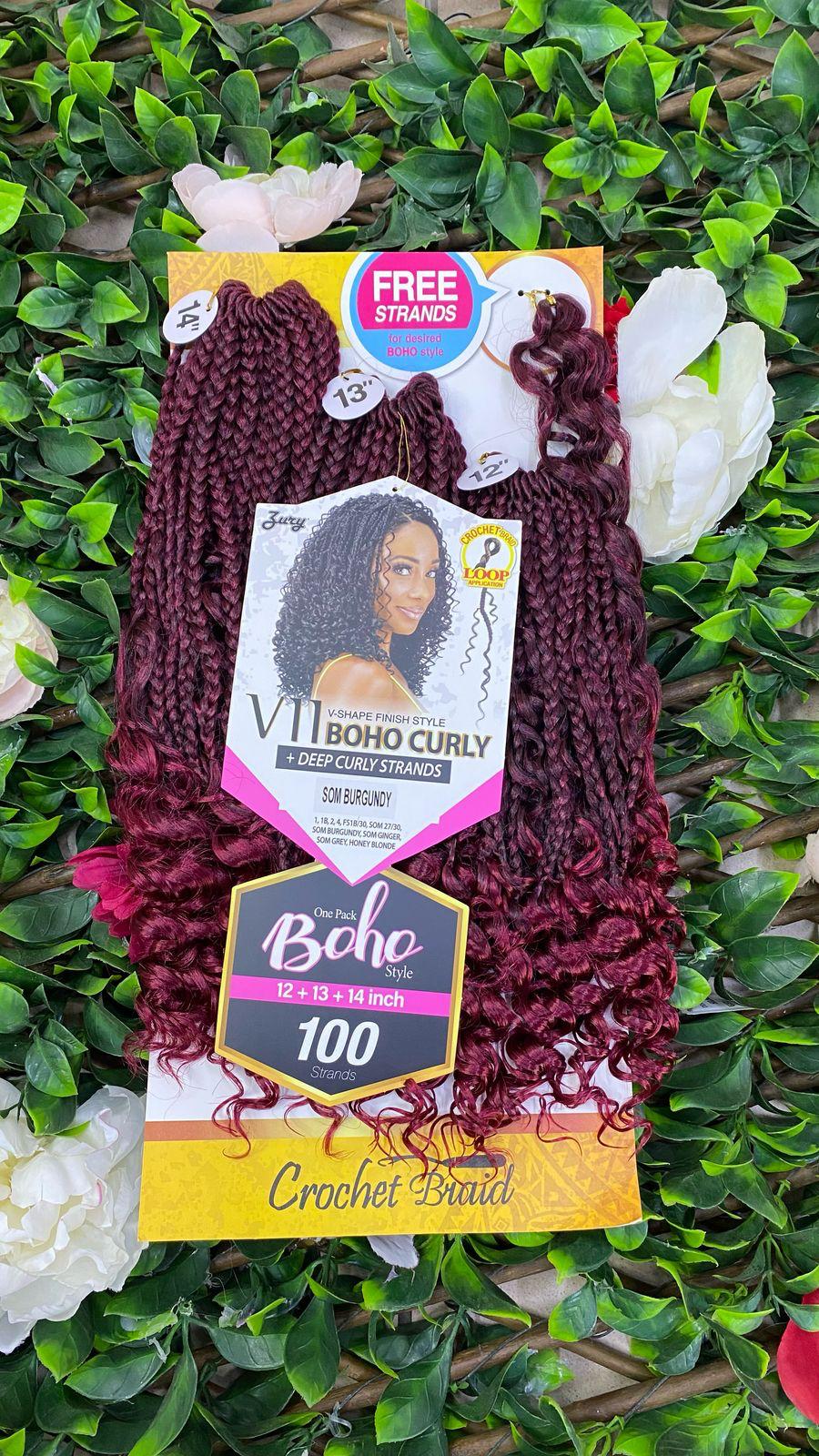 Zury V11 Boho Curly + Deep Curly Strands Crochet Braid