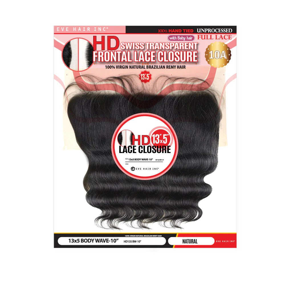 HD Swiss Lace Closure 10” 13x5 Body Wave