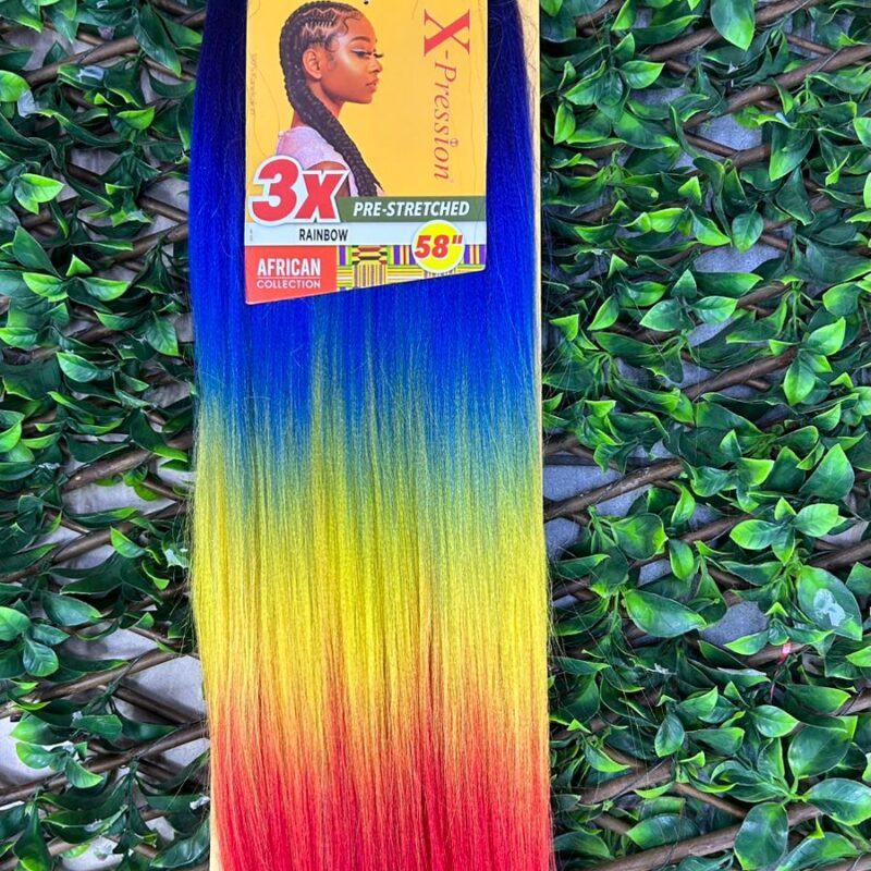 3X X-Pression Pre-Stretched Braid 58” Rainbow